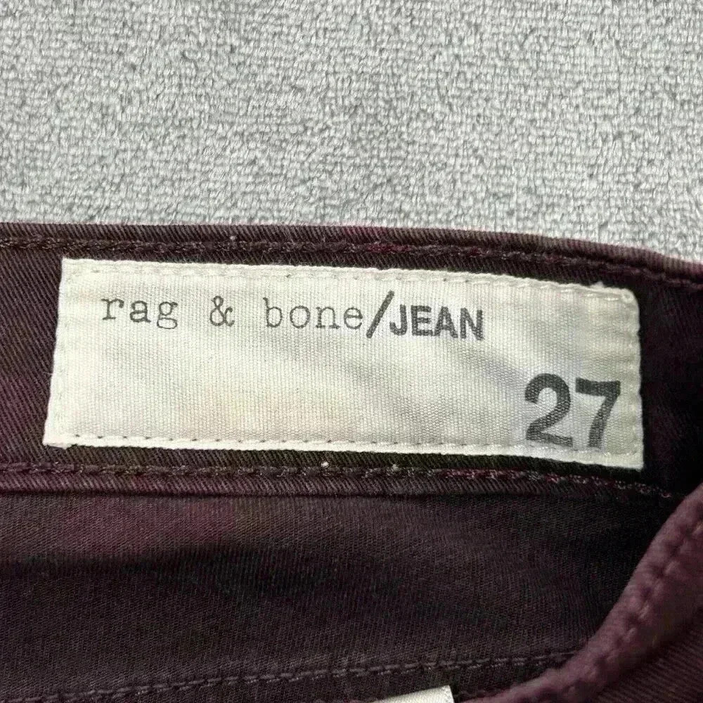Rag & Bone Legging Jeans Women’s 27 Maroon Burgandy Slim Skinny Casual Pants - Picture 6 of 12